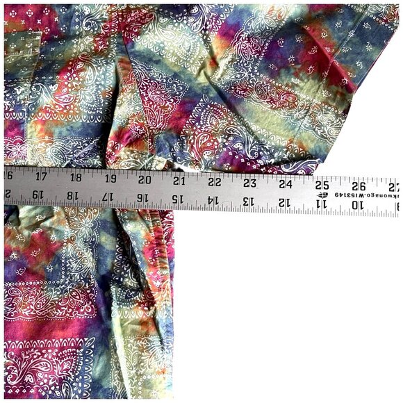 Todd Snyder Mens Camp Shirt Abstract Multicolor Bandana Print Paisley Motifs L - Picture 5 of 9